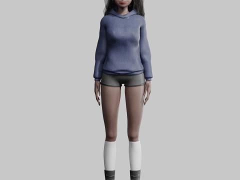 Pretty Cartoon woman V38843 3D Model