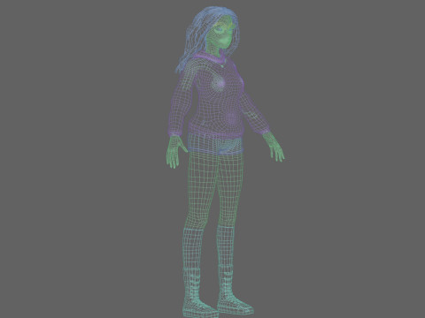 Pretty Cartoon woman V38843 3D Model