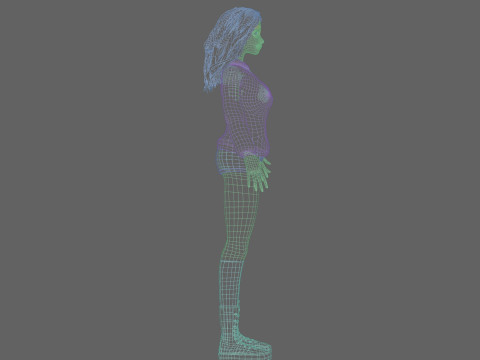 Pretty Cartoon woman V38843 3D Model