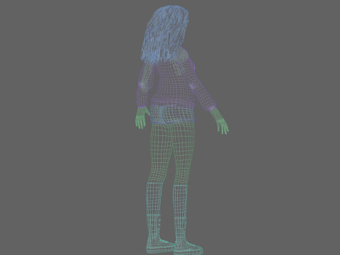 Pretty Cartoon woman V38843 3D Model