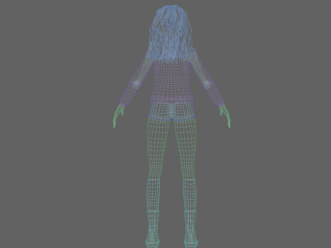 Pretty Cartoon woman V38843 3D Model