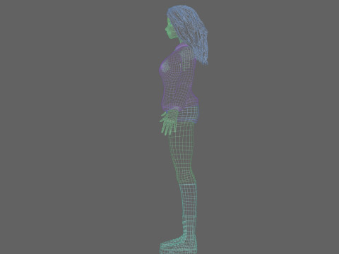 Pretty Cartoon woman V38843 3D Model
