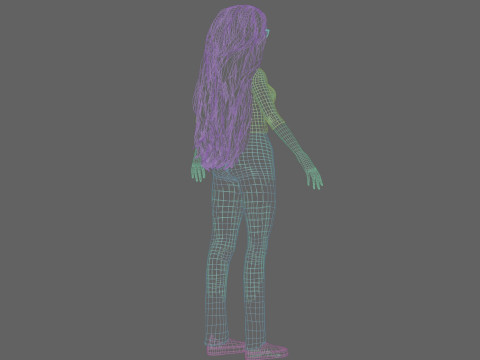 Game ready low poly anime woman character human Loading Model 3D