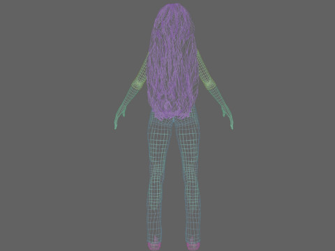 Game ready low poly anime woman character human Loading Model 3D