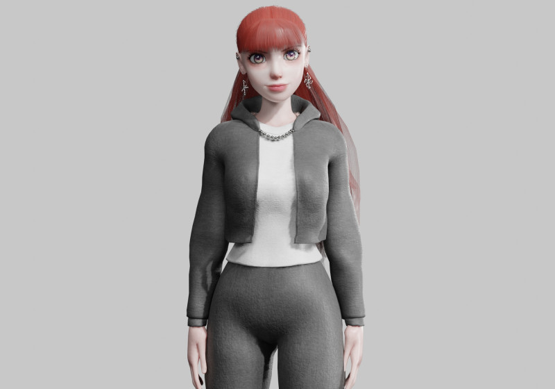 Pretty cute Woman V33907 Model 3D .c4d .max .obj .3ds .fbx .stl .blend