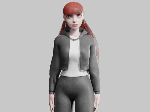 Pretty cute Woman V33907 3D Model
