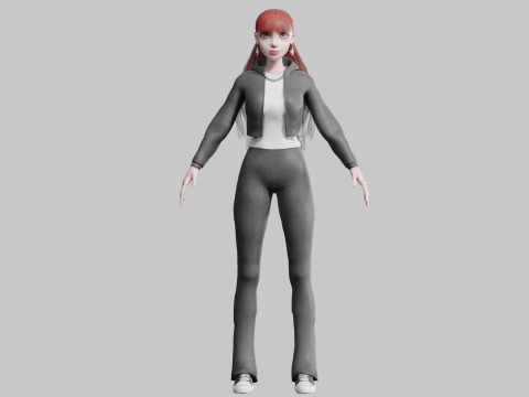 Pretty cute Woman V33907 Model 3D
