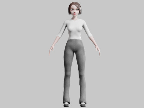 Pretty stylized woman V23367 Modelo 3D