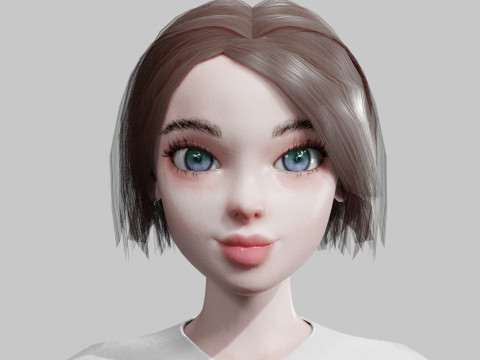 Pretty stylized woman V23367 Modelo 3D