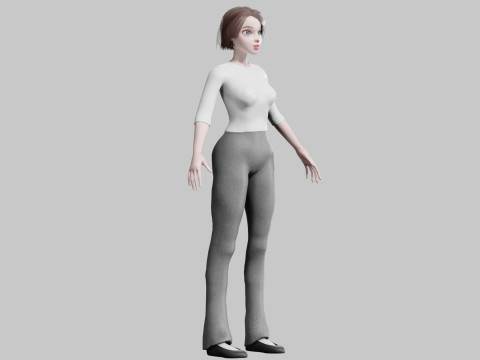 Pretty stylized woman V23367 Modelo 3D