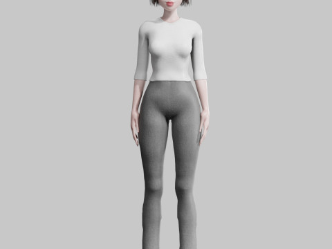 Pretty stylized woman V23367 Modelo 3D