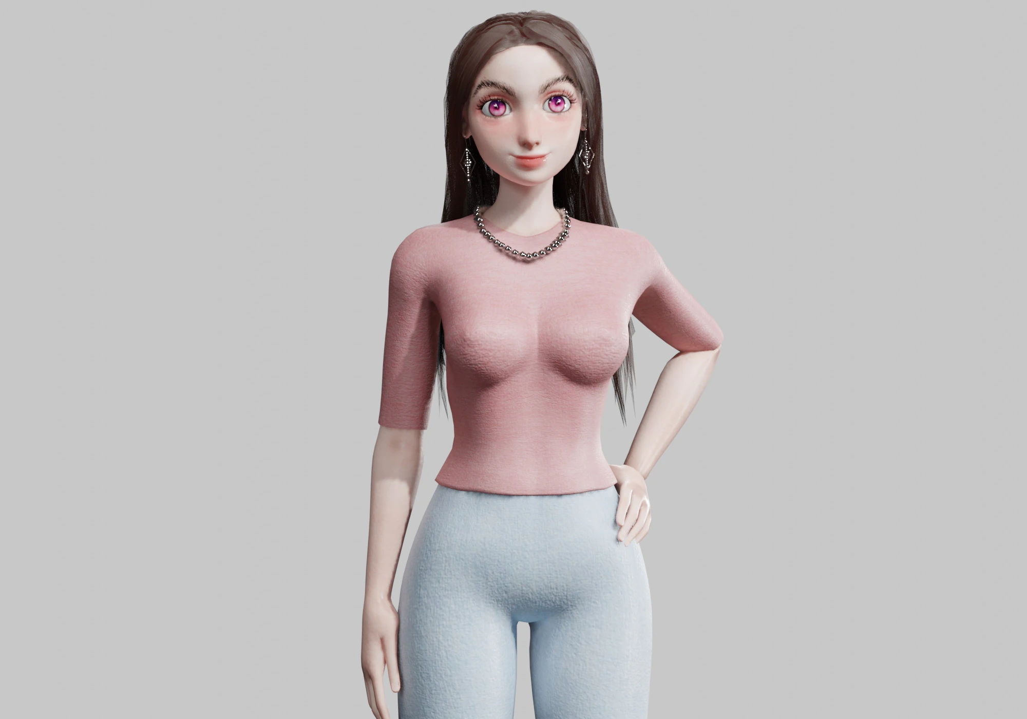 Pretty teen Woman V28781 3D Model .c4d .max .obj .3ds .fbx .stl .blend 