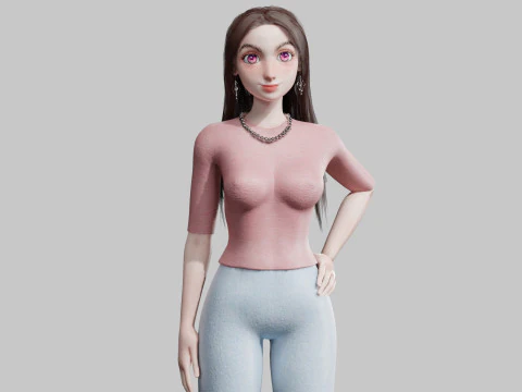 Pretty teen Woman V28781 3D Model