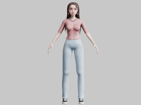 Pretty teen Woman V28781 3D Model