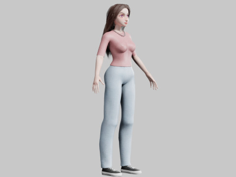 Pretty teen Woman V28781 3D Model