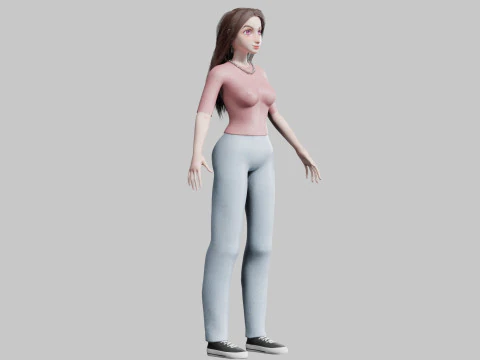 Pretty teen Woman V28781 3D Model