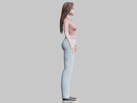 Pretty teen Woman V28781 3D Model