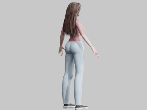 Pretty teen Woman V28781 3D Model