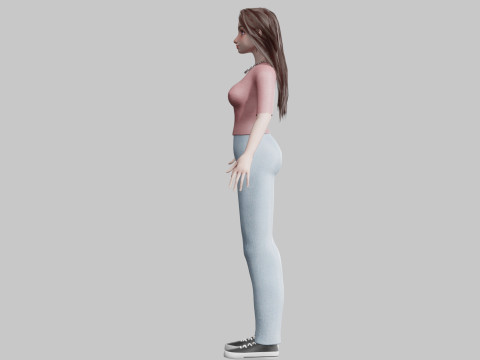 Pretty teen Woman V28781 3D Model
