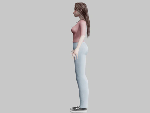 Pretty teen Woman V28781 3D Model