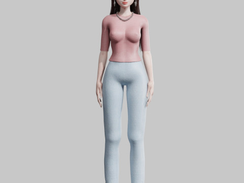 Pretty teen Woman V28781 3D Model