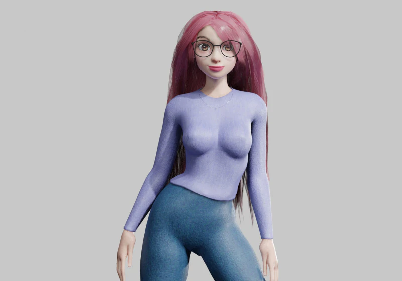 Mulher muito jovem V36410 Modelo 3D .c4d .max .obj .3ds .fbx .stl .blend 