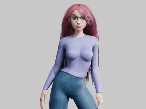 Mulher muito jovem V36410 Modelo 3D