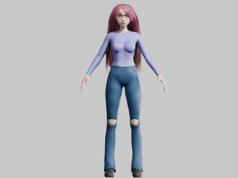Mulher muito jovem V36410 Modelo 3D