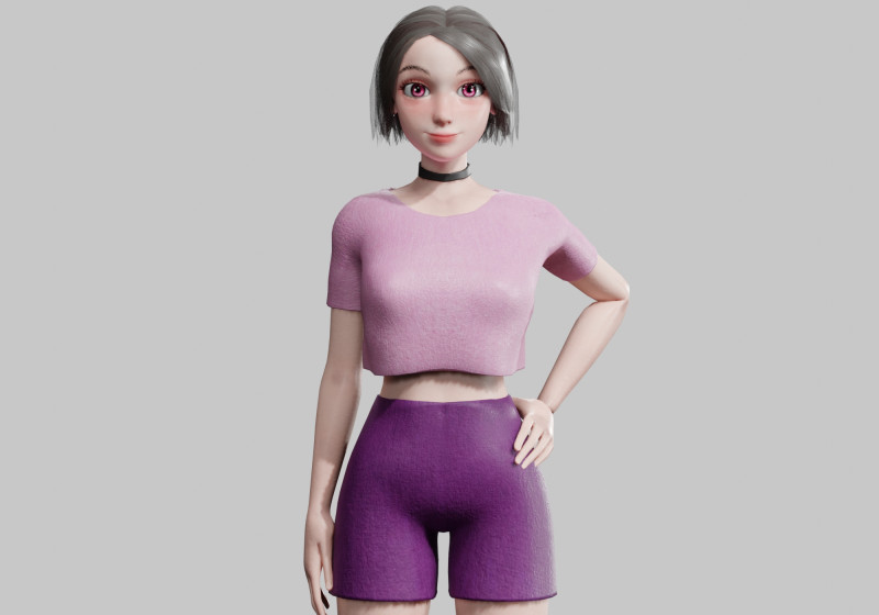Standard cute Woman V30265 Modèle 3D .c4d .max .obj .3ds .fbx .stl .blend 