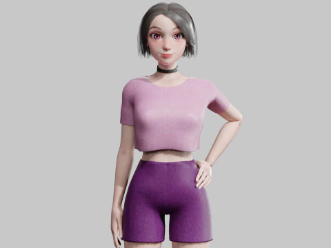 Standard cute Woman V30265 3D Model