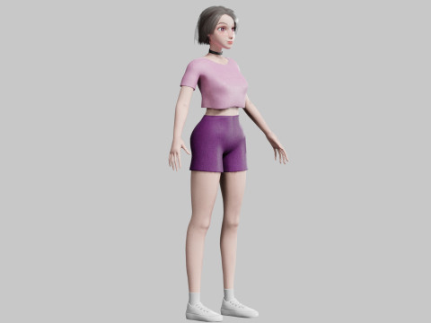 Standard cute Woman V30265 Modèle 3D