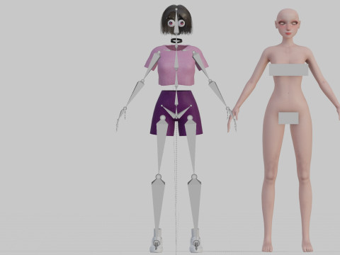 Standard cute Woman V30265 Modèle 3D