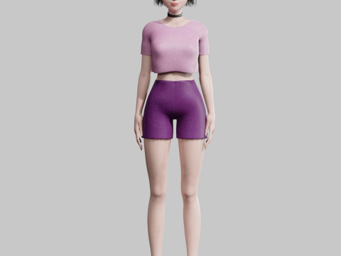 Standard cute Woman V30265 Modèle 3D