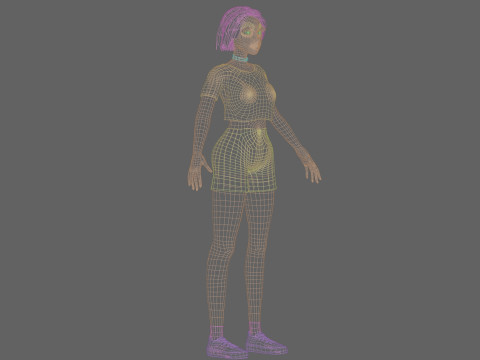 Standard cute Woman V30265 Modèle 3D