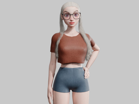 Stylized cute Woman V27476 Model 3D