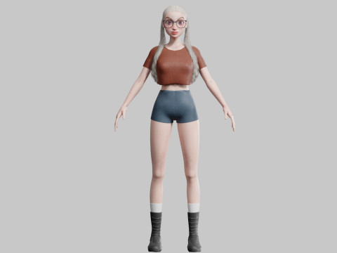 Stylized cute Woman V27476 Modello 3D