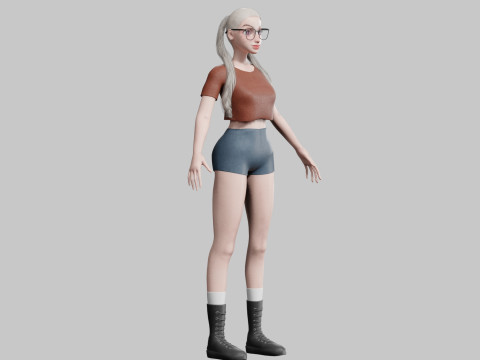 Stylized cute Woman V27476 Modello 3D
