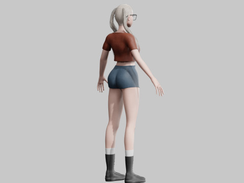 Stylized cute Woman V27476 Modello 3D