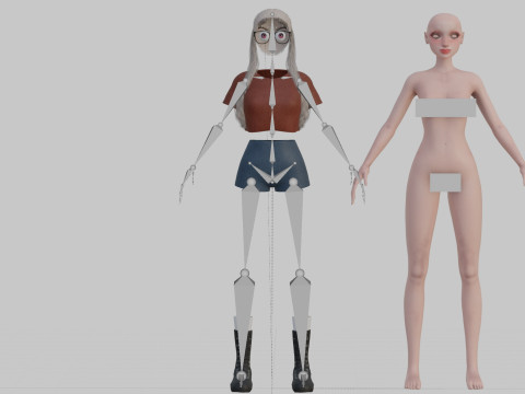 Stylized cute Woman V27476 Modello 3D