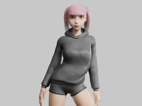 Stylized Pretty Woman V29621 3D Model