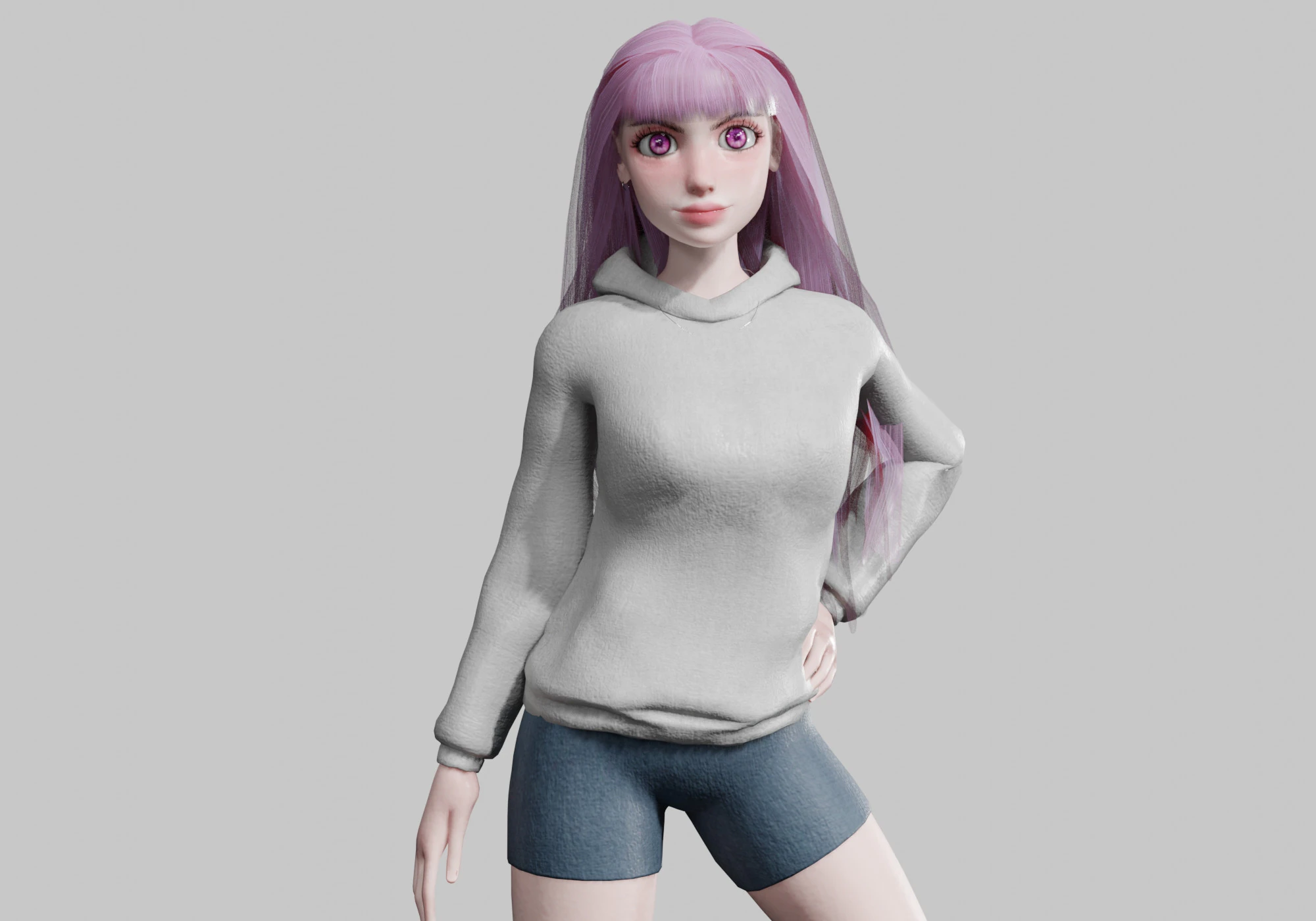 Sweet cute Woman V32583 3D Model .c4d .max .obj .3ds .fbx .stl .blend 