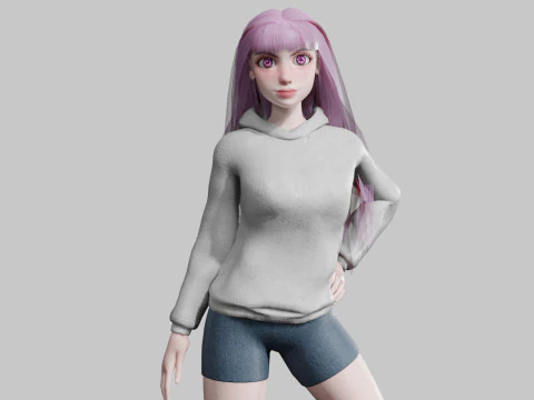 Słodka, urocza kobieta V32583 Model 3D