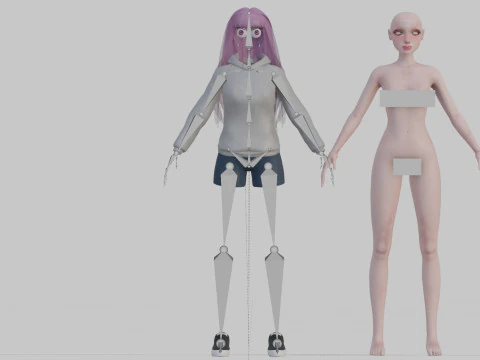 Sweet cute Woman V32583 3D Model