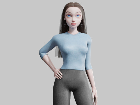 Teen cute Woman V28305 3Dモデル