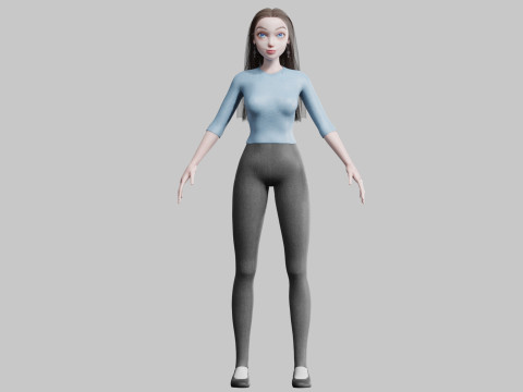 Teen cute Woman V28305 3D Модель