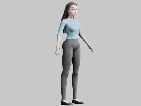 Teen cute Woman V28305 3D Модель