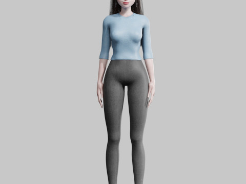 Teen cute Woman V28305 3D Модель