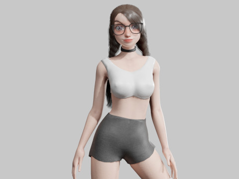 Teen Pretty Woman V32226 3D Model