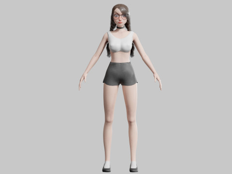 Teen Pretty Woman V32226 3D Model