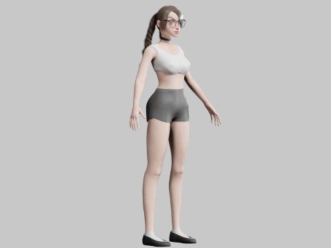 Teen Pretty Woman V32226 3D Model